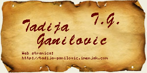 Tadija Ganilović vizit kartica